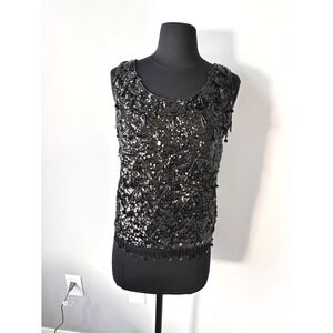 Imperial Vintage Sequin Beaded Tank Top Sleeveless Party Cocktail Top Size S